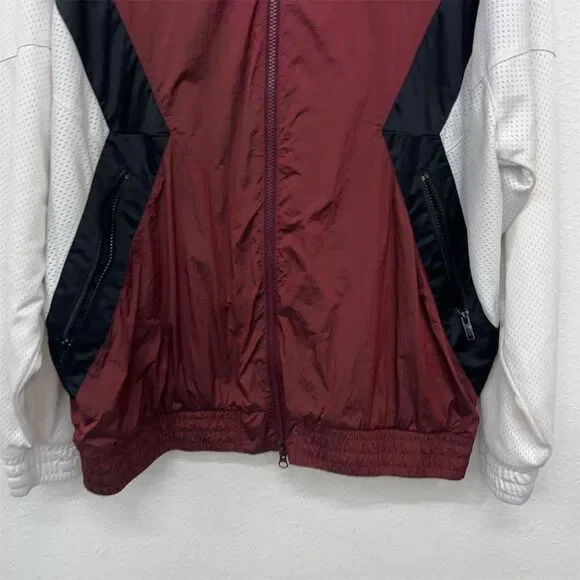 Nike Jordan II Jacket Men's Large Red/White Light Full Zip Flight Warm‎ Up